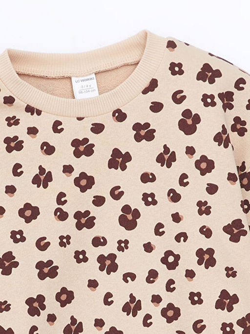 Bisiklet Yaka ?i?ekli K?z Bebek Sweatshirt - Waikiki фото 3