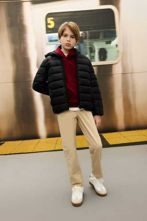 Водоотталкивающая куртка-пуховик с капюшоном для мальчиков - Defacto фото 2