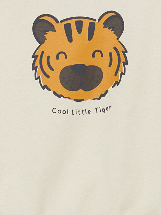 Bisiklet Yaka Uzun Kollu Bask?l? Erkek Bebek Sweatshirt