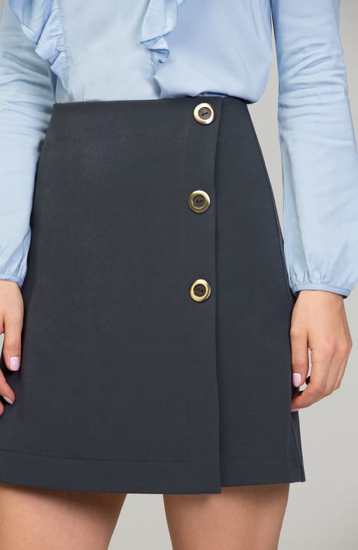 Юбка трапеция мокрый асфальт - Donna saggia фото 4