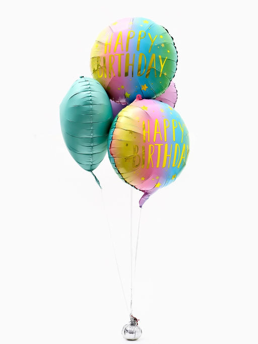 Воздушные шары фольгированные «Happy birthday», набор 5 шт.