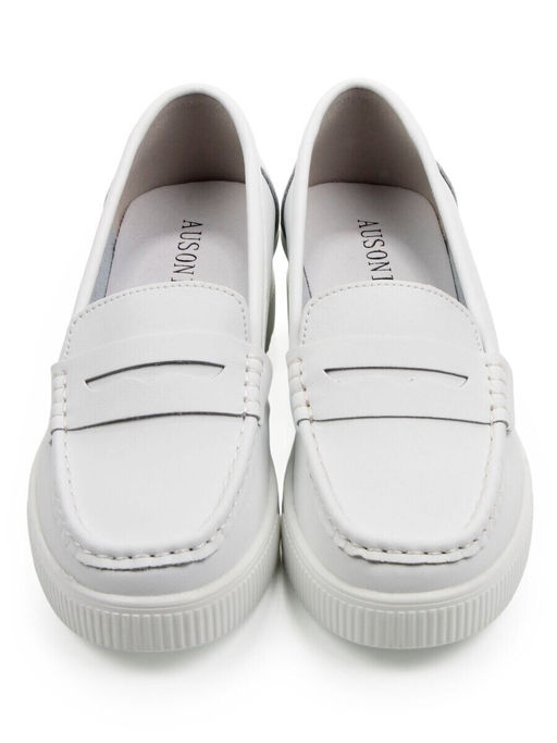 03-YD122-3 WHITE Лоферы женские (натуральная кожа)