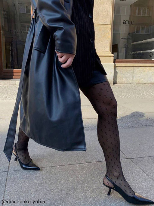 Колготки фантазийные CONTE Колготки с рисунком точки Street nero  фото 2