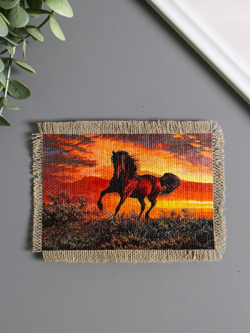 Цена за 2 шт. Магнит на холодильник, панно «Свиток. Сила и грация коня», 10.5×15.5 см