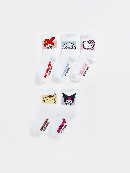 Hello Kitty Desenli K?z ?ocuk Soket ?orap 5li