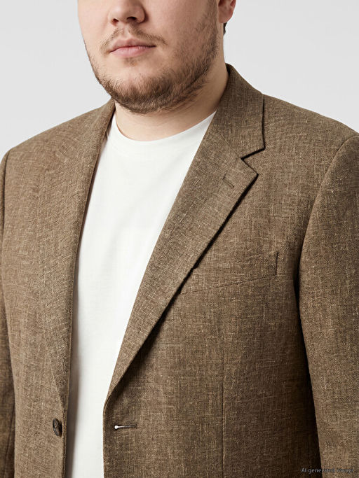 Regular Fit Keten Kar???ml? Erkek Blazer Ceket