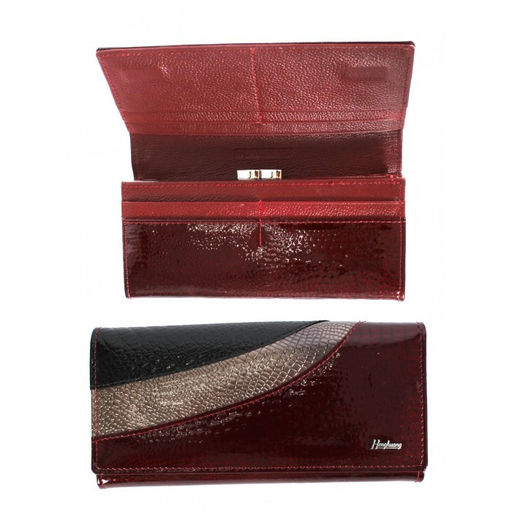 Кошелек женский натуральная кожа Henghuang-AE 150-2, защелка внутри, 7отд, 9карм, бордовый SALE 264542
