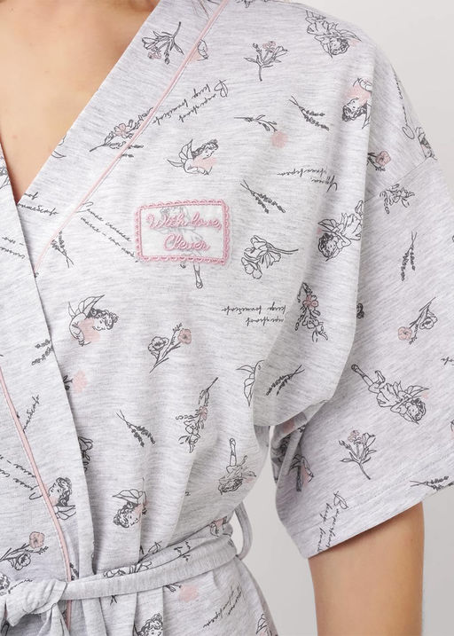 CLE LX15-1171 Халат жен. меланж св.серый/т.серый - Clever wear фото 4