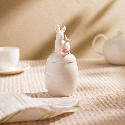 Банка для сыпучих SL Home Лесные кролики, 220 мл, 7.5?16 см, фарфор, белая