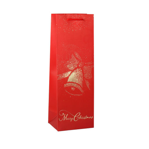 Цена за 12 шт. Пакет подарочный 12х35х9 Новый год/ 362-19 /уп 12/960/под бутылку - Галеонтрейд фото 5