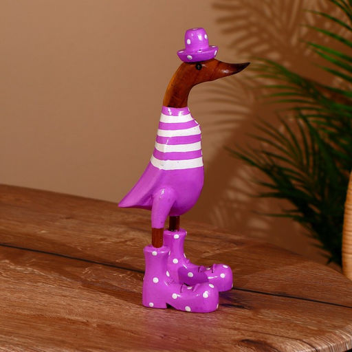 Сувенир «Утка в сиреневом», 27 см, дерево