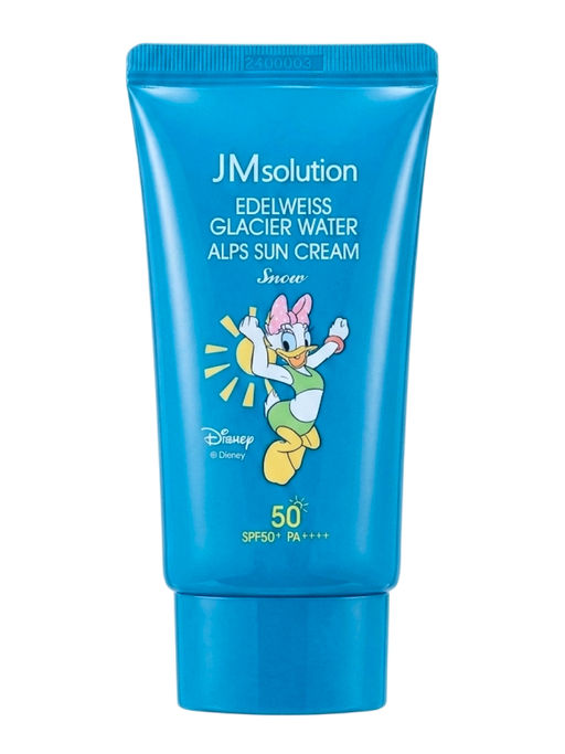 Jmsolution Охлаждающий солнцезащитный крем / Edelweiss Glacier Water Alps Moist Suncream Snow SPF50+/PA++++ Disney Daisy Duck, 50 мл