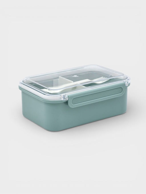 Ланч - бокс, контейнер для еды «Нордик», с приборами, 2 ячейки, 900 мл, 19×14×7 см, пластик, МИКС