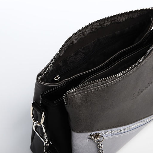 Сумка кросс-боди на молнии, цвет серый - Simaland фото 8