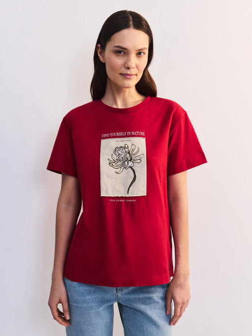 Футболка из хлопка с принтом ZR2605023425-70 / Zarina