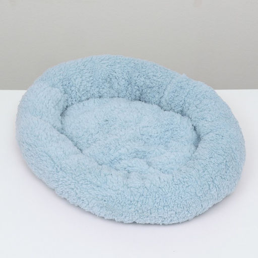 Лежанка для собак и кошек Уют, мягкий мех, 45 х 35 х 11 см, голубая - Пижон фото 3