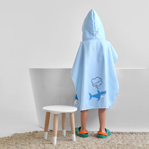 Полотенце-пончо детское махровое Крошка Я Акулы 60х120 см, 50% хл, 50% пэ  фото 9