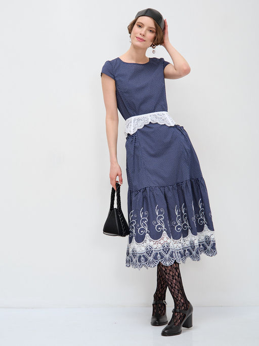 Платье миди с кружевом OD-269-3