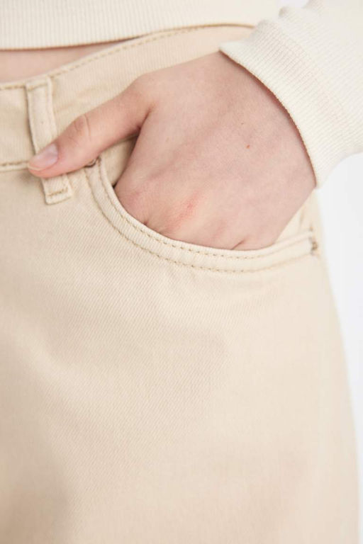 Классные габардиновые брюки с широкими штанинами и нормальной талией Снова в школу - Defacto фото 5