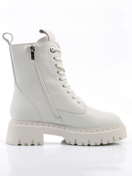 04-PAX85-2Z MILK Ботинки зимние женские (натуральная кожа, 100% шерсть)
