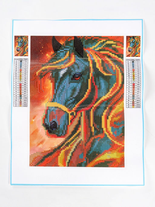 Алмазная вышивка со светящимися стразами «Лошадка» 20×30 см, на холсте