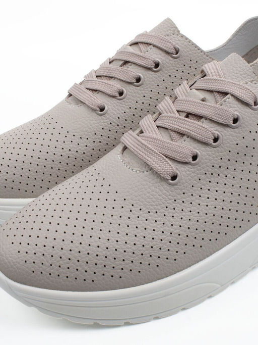 03-YH596-3 GRAY/BEIGE Полуботинки летние женские (натуральная кожа)