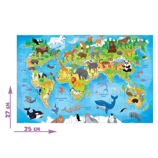 Пазл Животные мира, 60 элементов - Puzzle time фото 2
