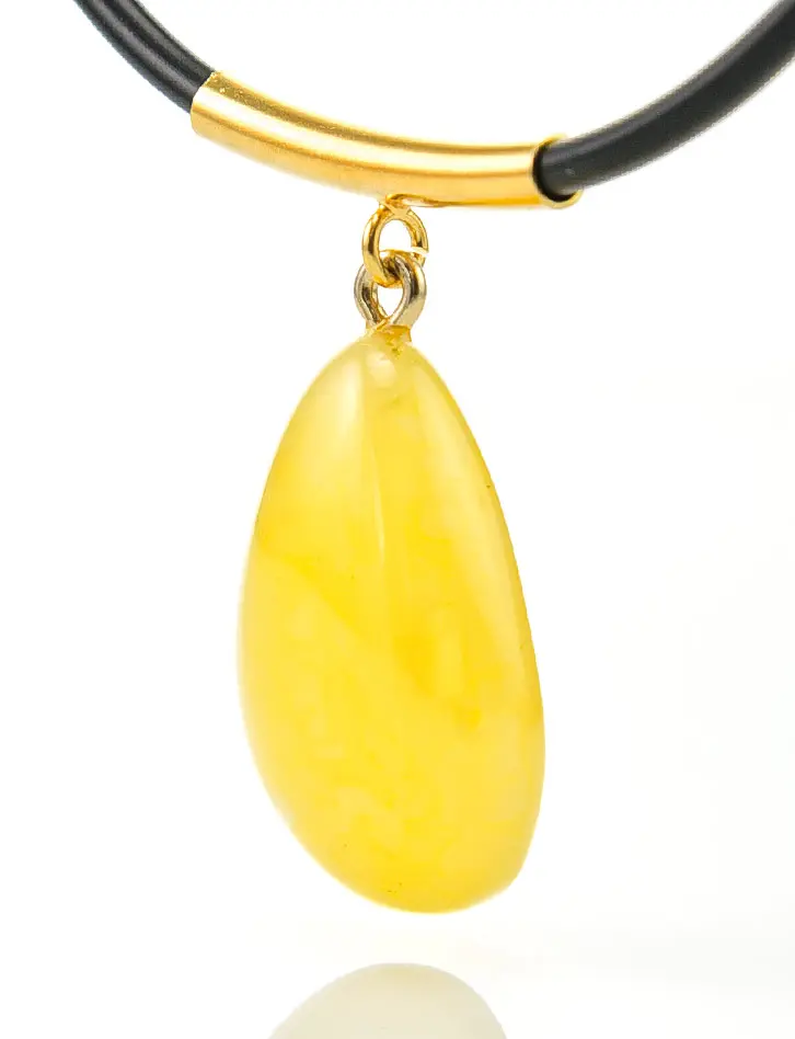 Эффектная подвеска из натурального балтийского янтаря медового цвета Эльза - Амберхолл фото 5