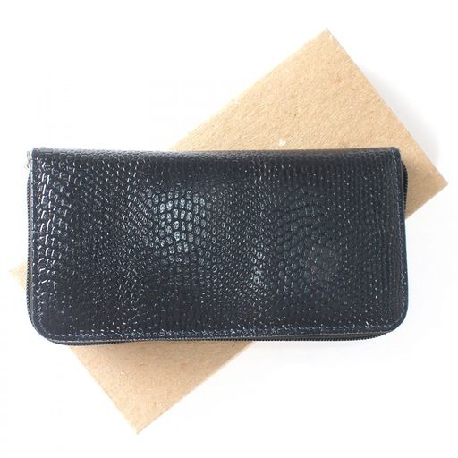 Портмоне женское Croco-ПР-951 натуральная кожа 3 отд, 11 карм, синий змея (202) 208538  фото 4