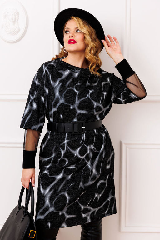 Платье AGATTI 5814-1 Черный с серым