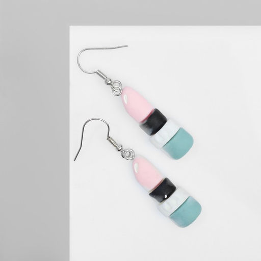 Серьги ассорти Радость помада, цветные в серебре - Queen fair фото 2