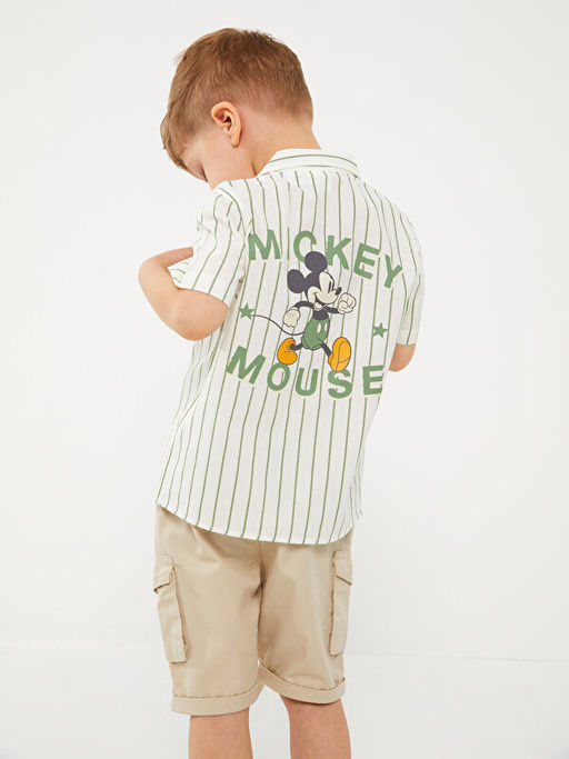 K?sa Kollu Mickey Mouse Bask?l? Erkek Bebek G?mlek - Waikiki фото 2