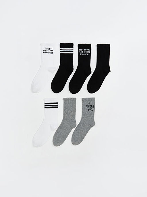 Desenli Erkek ?ocuk Soket ?orap 7li