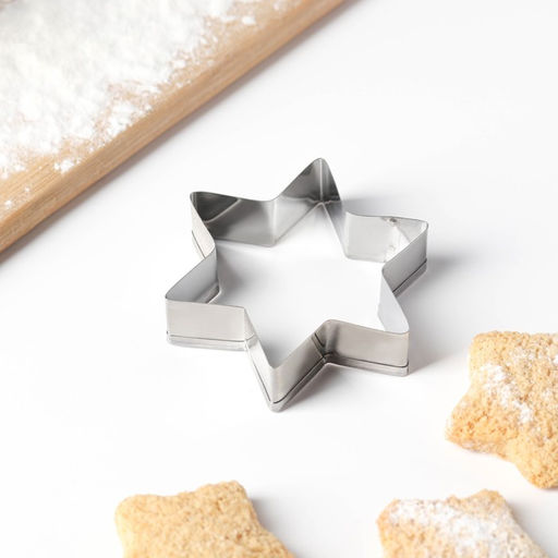Цена за 5 шт. Форма для вырезания печенья новогодняя «Звезда», 6×6×2 см, цвет серебристый