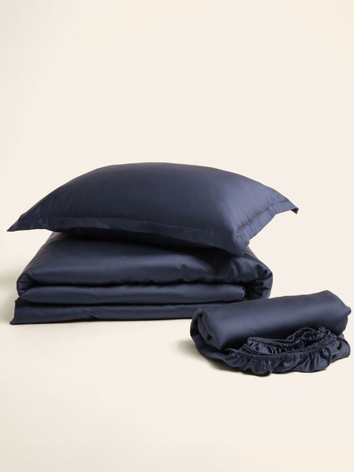 Наволочка SL Home Tencel, 50×70+3 см, синяя, тенсель, эвкалиптовое волокно 100%