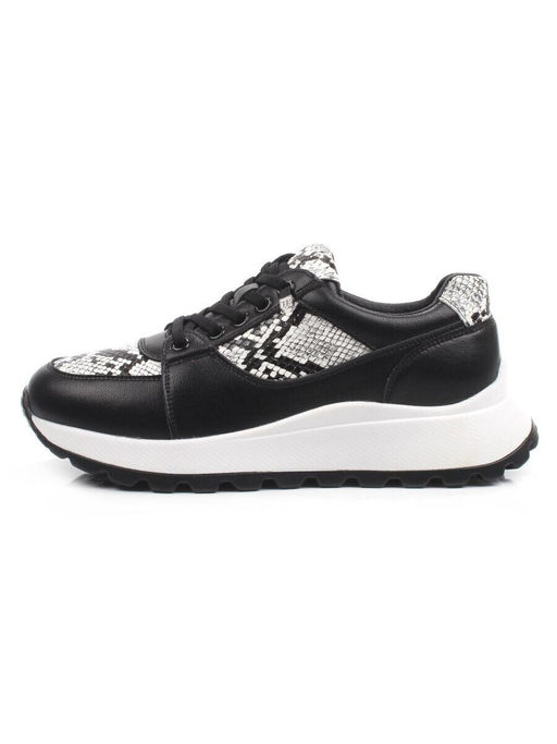 03-A847-10 BLACK Кроссовки женские (натуральная кожа)