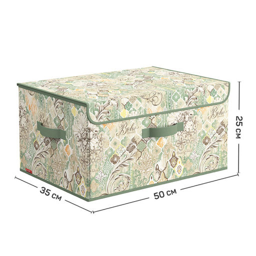 VAL BH-BOX-DDM Короб стеллажный с откидной стенкой, с крышкой, 50*35*25 см, BOHO, шт