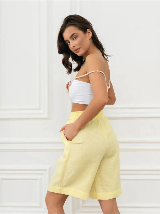 Шорты женские Лён-2 Светло-голубой - Modamica фото 23