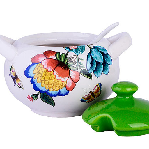 30795 Сахарница с крышкой 375мл с ложкой 3пр Летний букет доломит LR (х36) - Mayer&boch фото 2