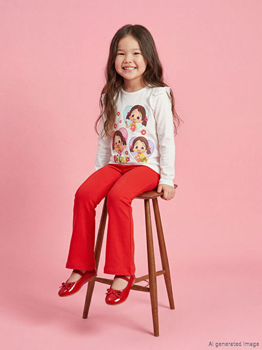 Niloya Bask?l? K?z ?ocuk Ti??rt ve Tayt