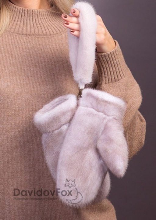 Варежки норка колотый лед