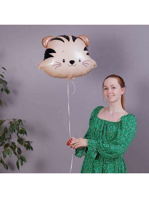Цена за 2 шт. Воздушный шар фольгированный 21" «Тигр», акварель