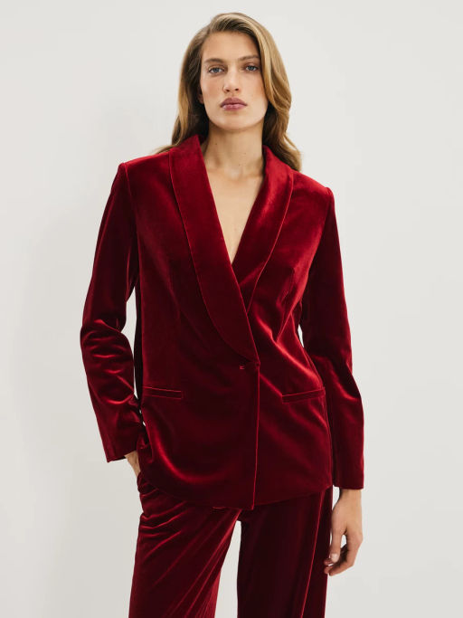 Однобортный жакет из бархата / Zarina