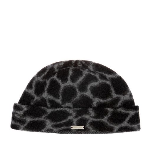 Шапка SEEBERGER арт. 18434-0 BOILED WOOL BEANIE (черный / серый)