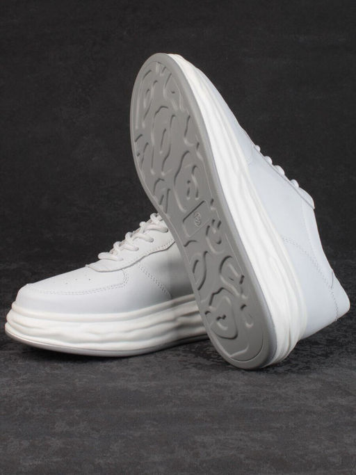 05-PDD181-1 WHITE Кроссовки женские (натуральная кожа)