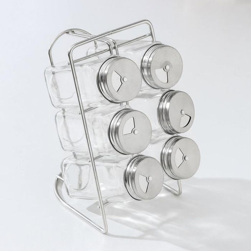 Набор для специй на подставке Лесенка, ёмкость, 4,510,5 см, 6 шт - Simaland фото 2