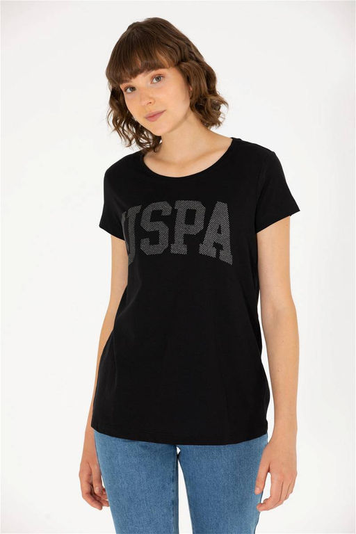 U. S. Polo Assn Женская черная базовая футболка с круглым вырезом - U.s. polo assn фото 9