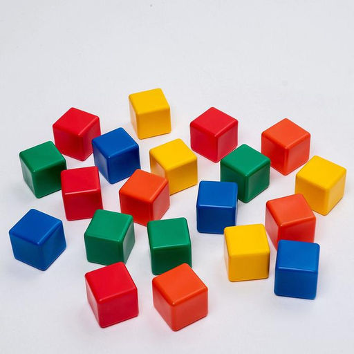 Кубики детские, пластиковые, цветные, 20 штук, 6×6 см