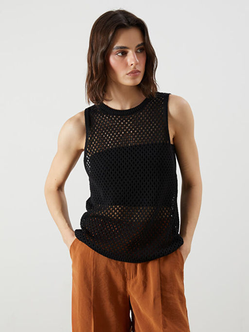 Bisiklet Yaka Ajurlu Kad?n Triko Atlet