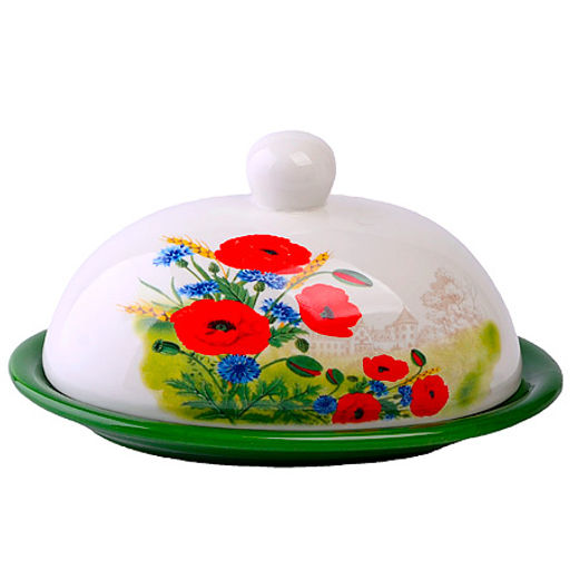 60280 Масленка с крышкой 17,8х13,3х9,8см 2пр Цветущие Маки LR (х24) - Mayer&boch фото 3